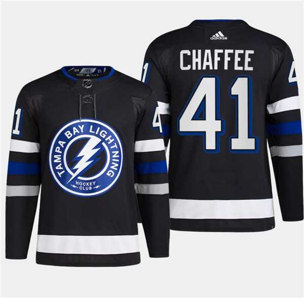 Mens Tampa Bay Lightning #41 Mitchell Chaffee Black 2024 Stadium Series Stitched Jersey Dzhi